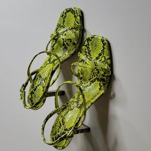 Gianni Bini lime Green Animal Print Heels